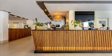 a counter in a hotel