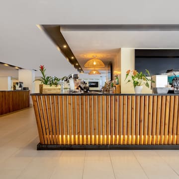 a counter in a hotel