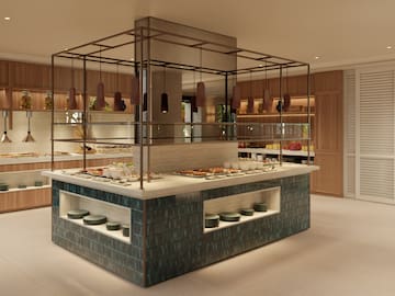 a food buffet in a restaurant