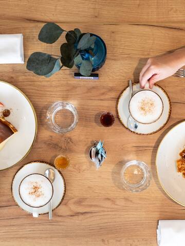 a group of people eating at a table