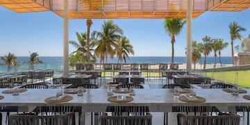 tables and chairs at a restaurant
