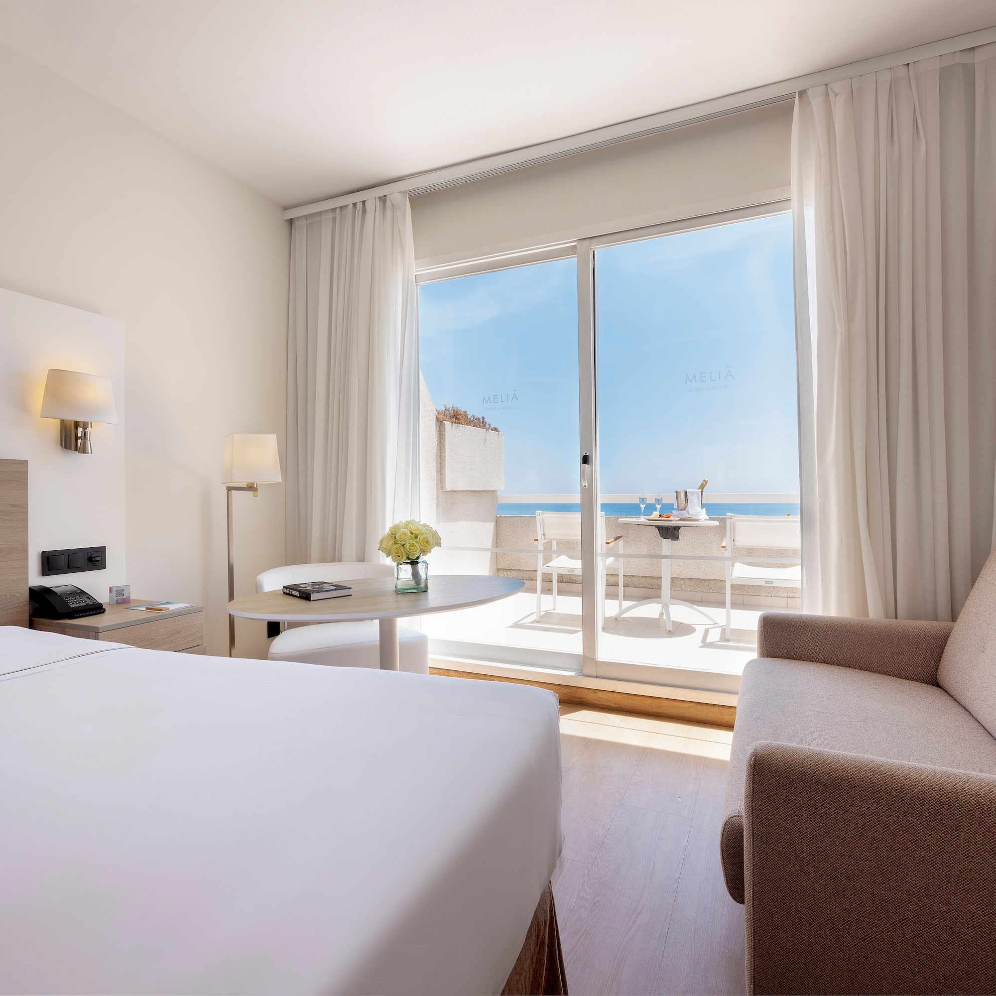 a room with a bed and a couch