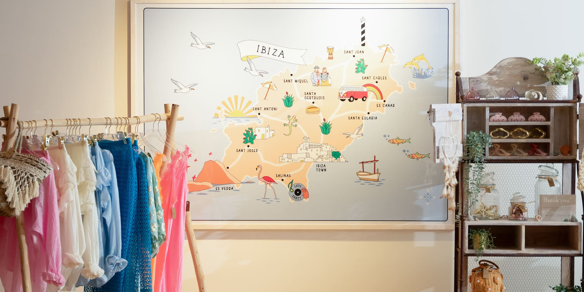 a map of clothes on a swinger