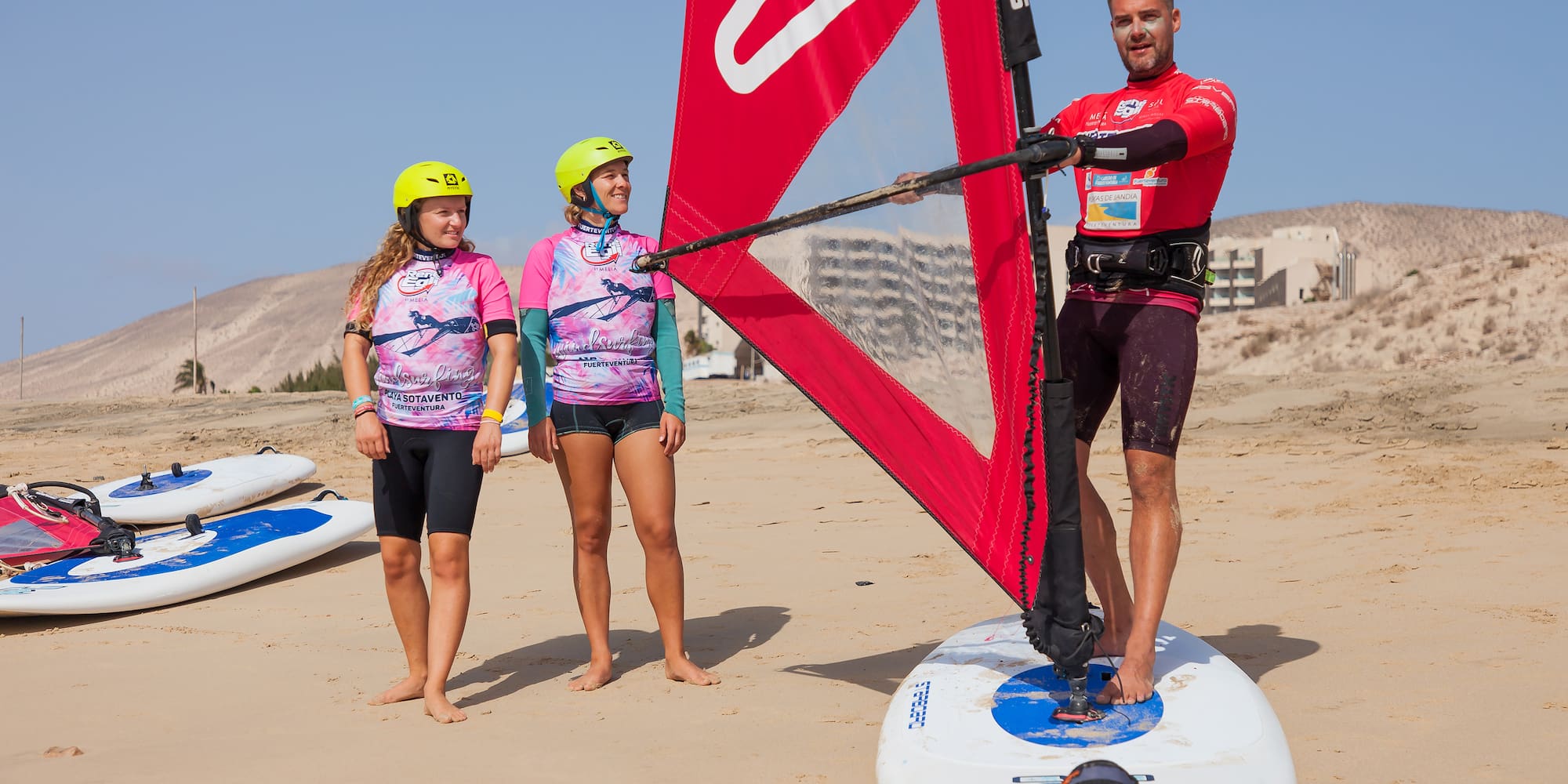 a group of people on a beach