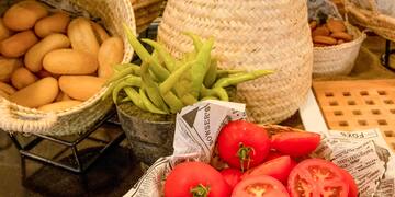 a basket of tomatoes and peppers