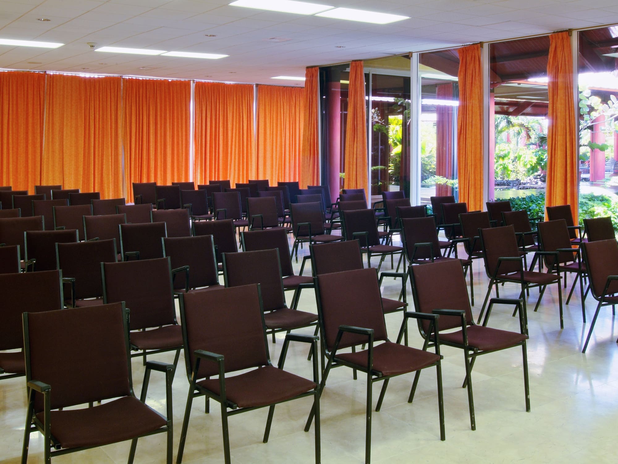 a room with many chairs