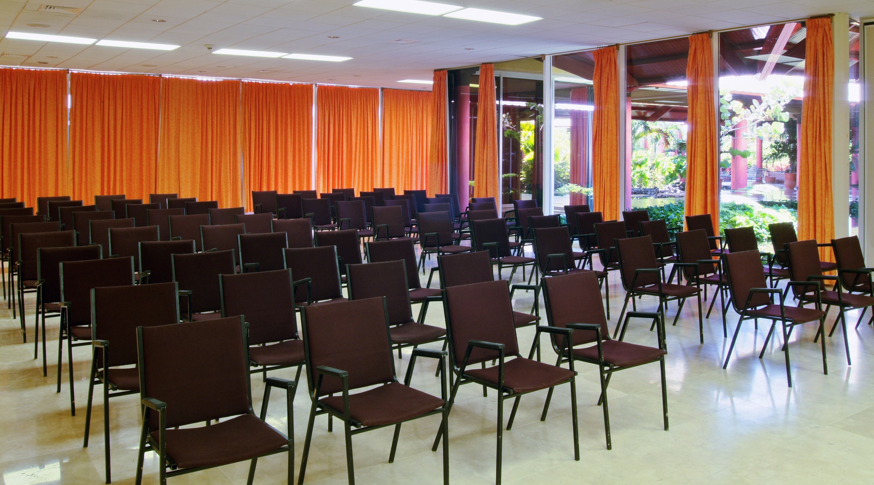 a room with many chairs