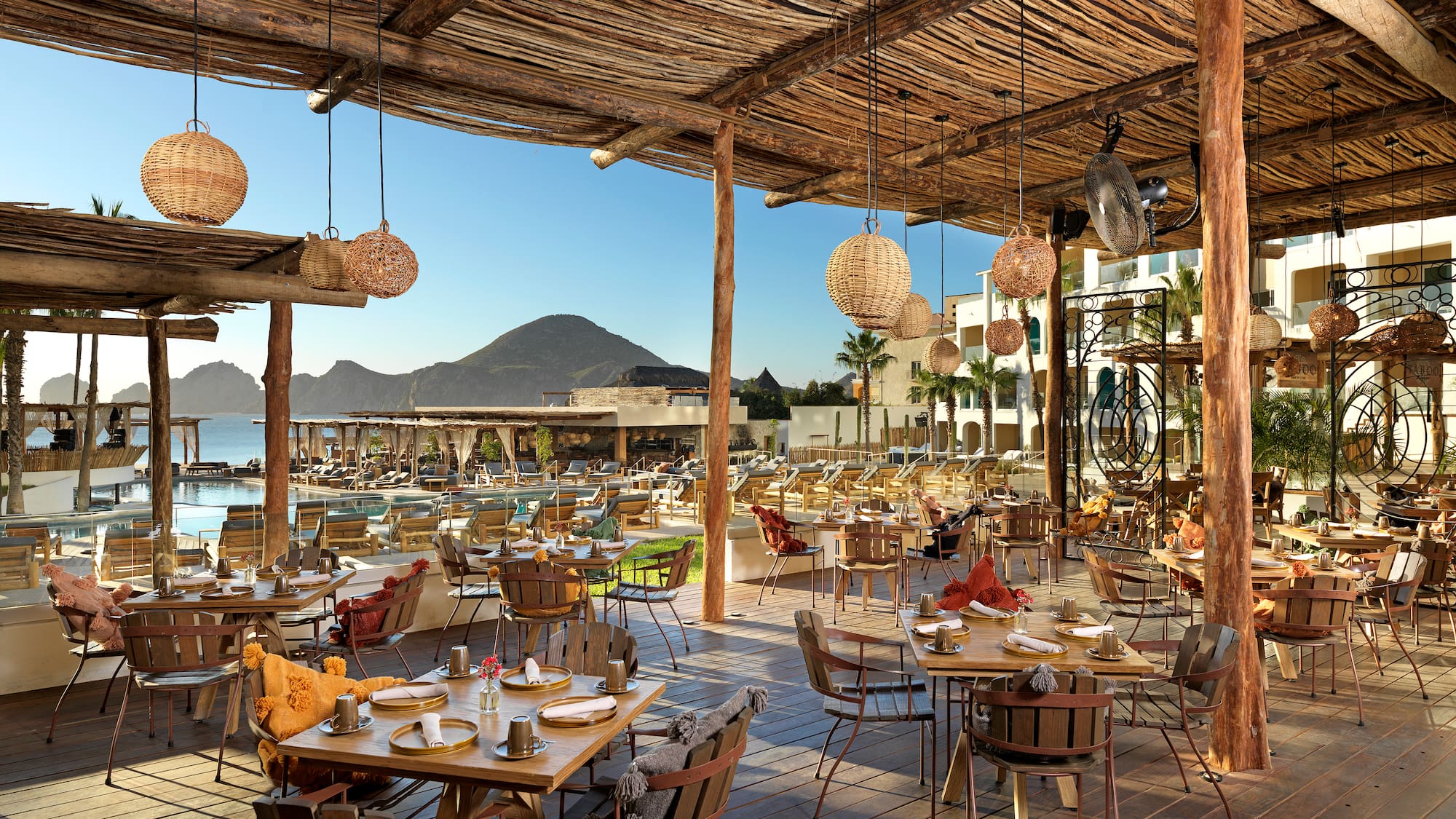 a restaurant with tables and chairs