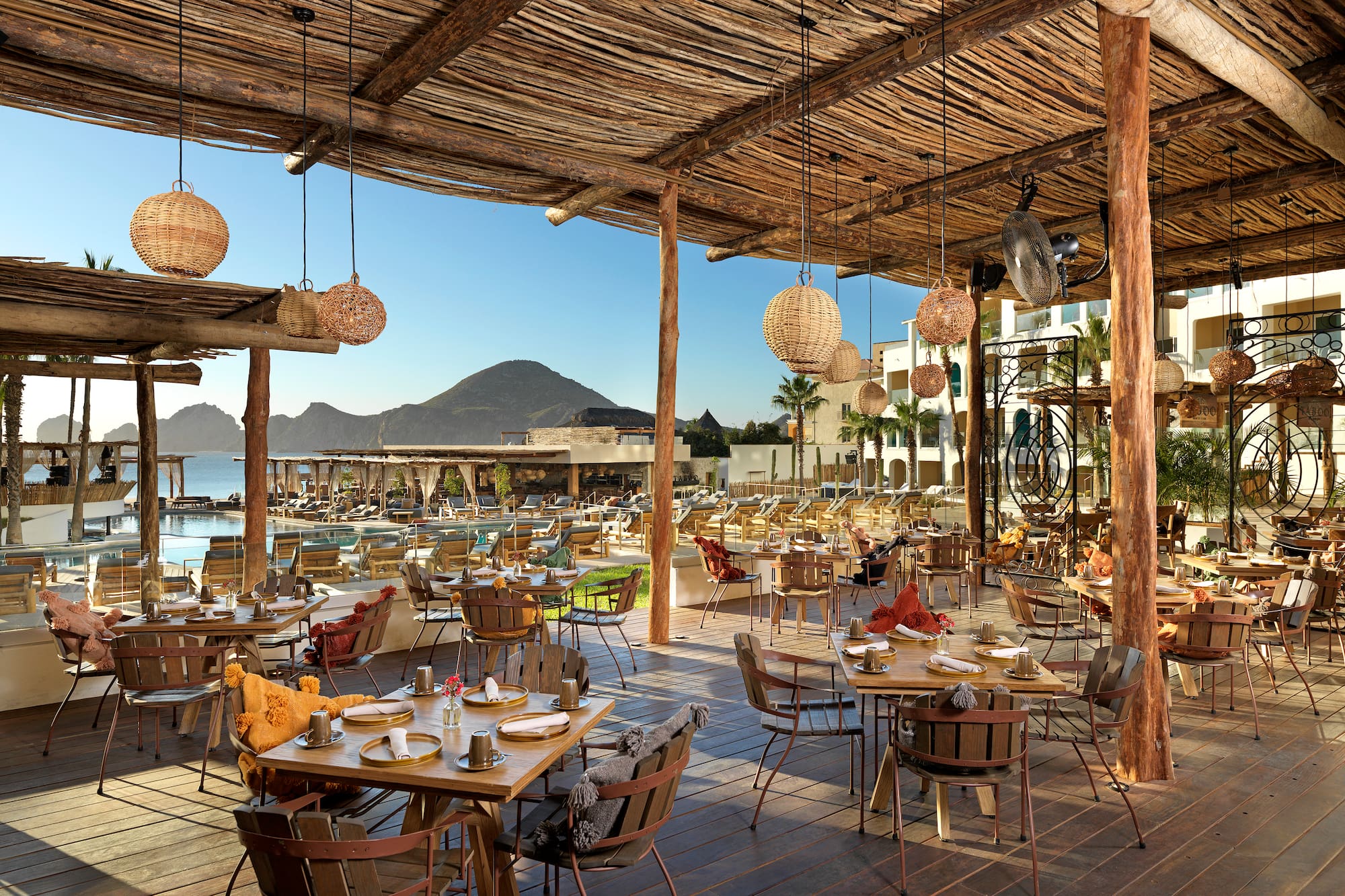 a restaurant with tables and chairs