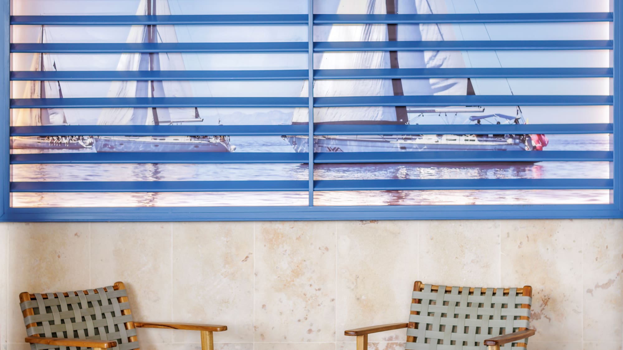 a room with chairs and a table