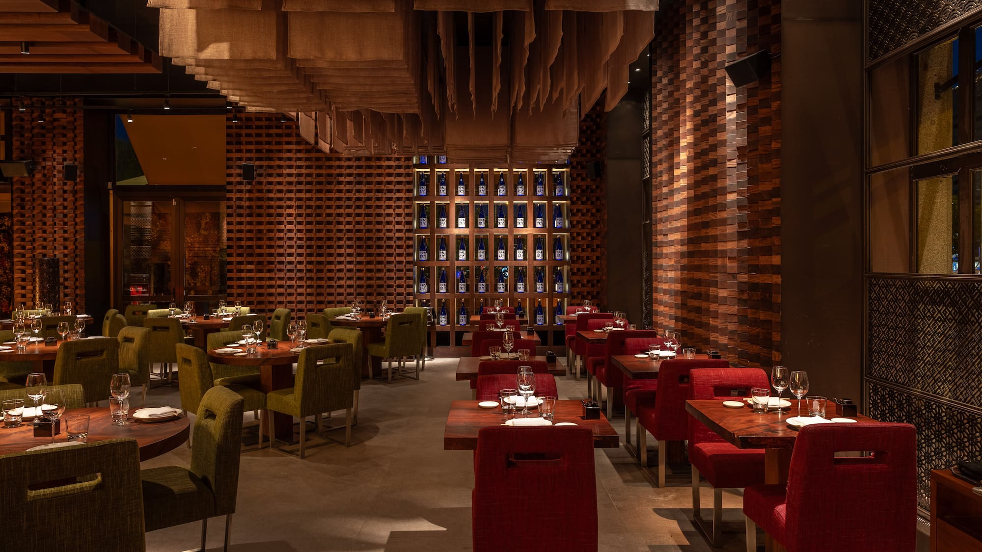 a restaurant with tables and chairs