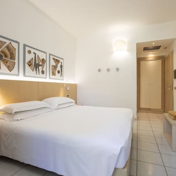 a bed in a room