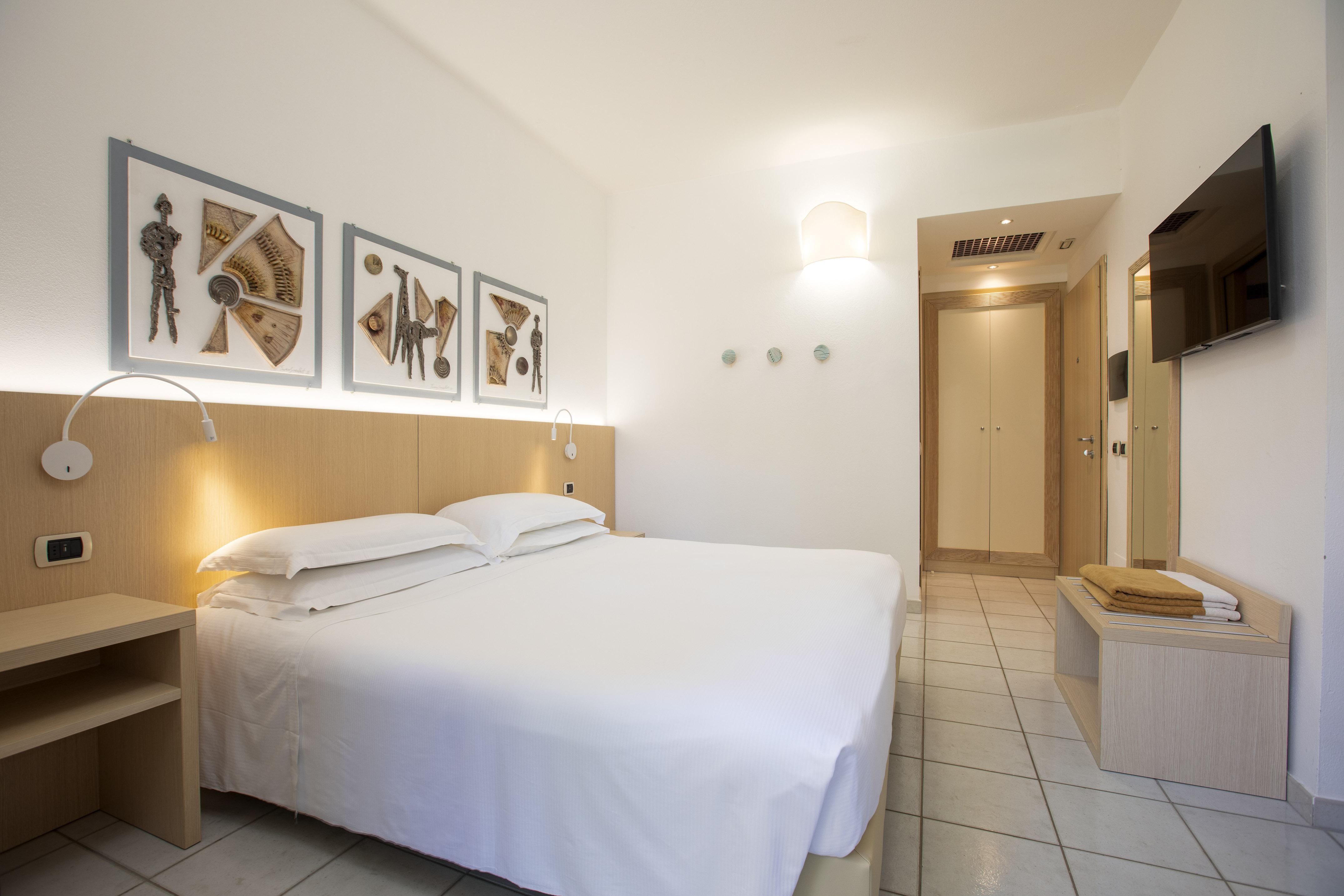 a bed in a room