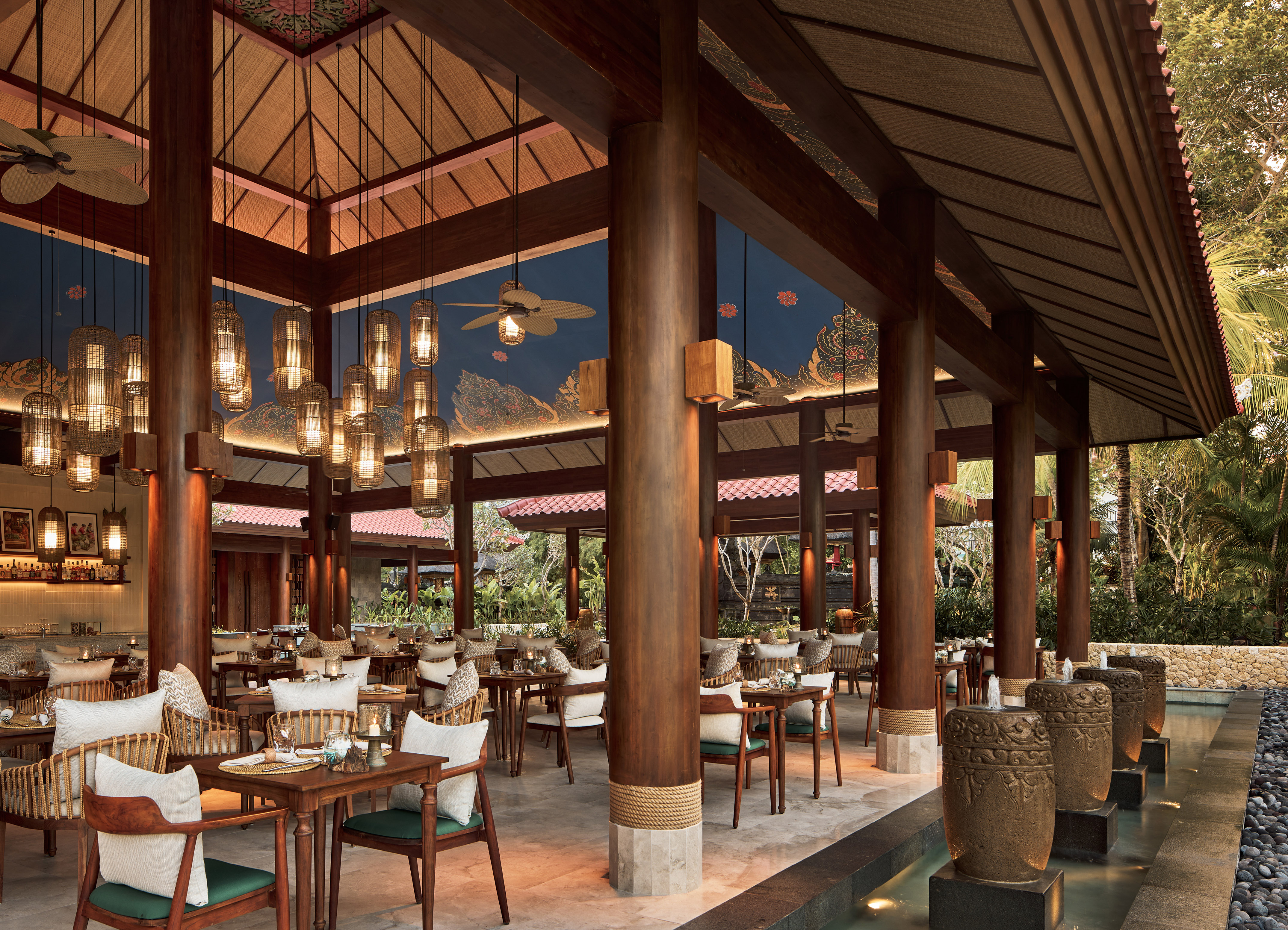 a restaurant with tables and chairs