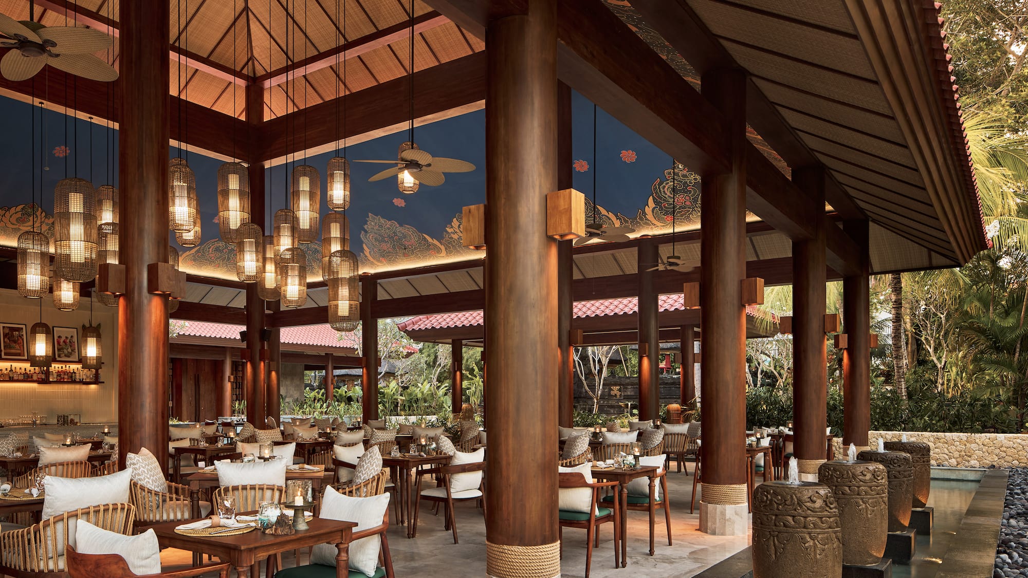 a restaurant with tables and chairs